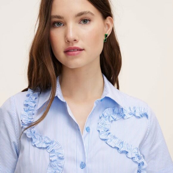 kate spade x Target Ribbon Short Sleeve Midi Shirtdress Size XS NWT - Picture 3 of 7